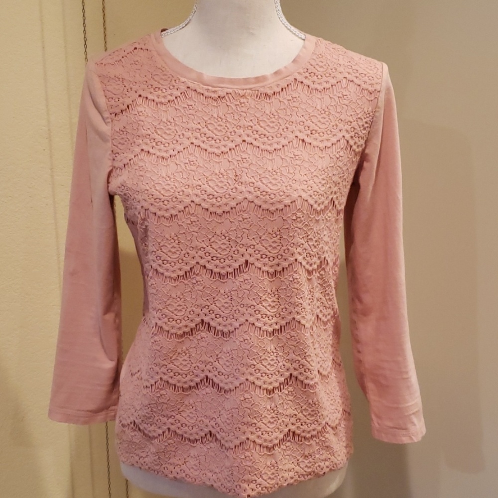 J Crew  lace long sleeve  top